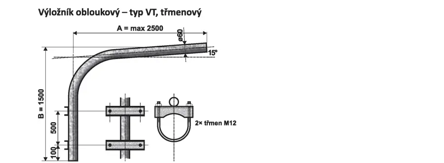 výložník VT1-1000  žárový zinek